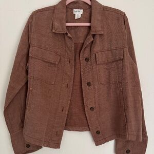Nicolle Miller Pink Linen Blend Shirt Jacket | Size L